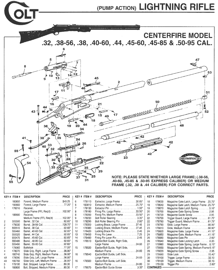 Colt Lightning Rifle Schematic